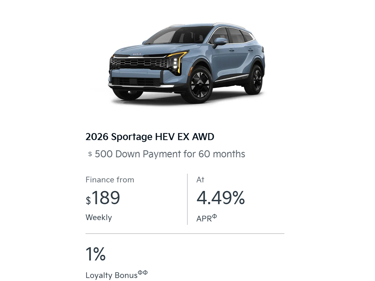 Christmas Specials – 2026 Kia Sportage HEV EX AWD
