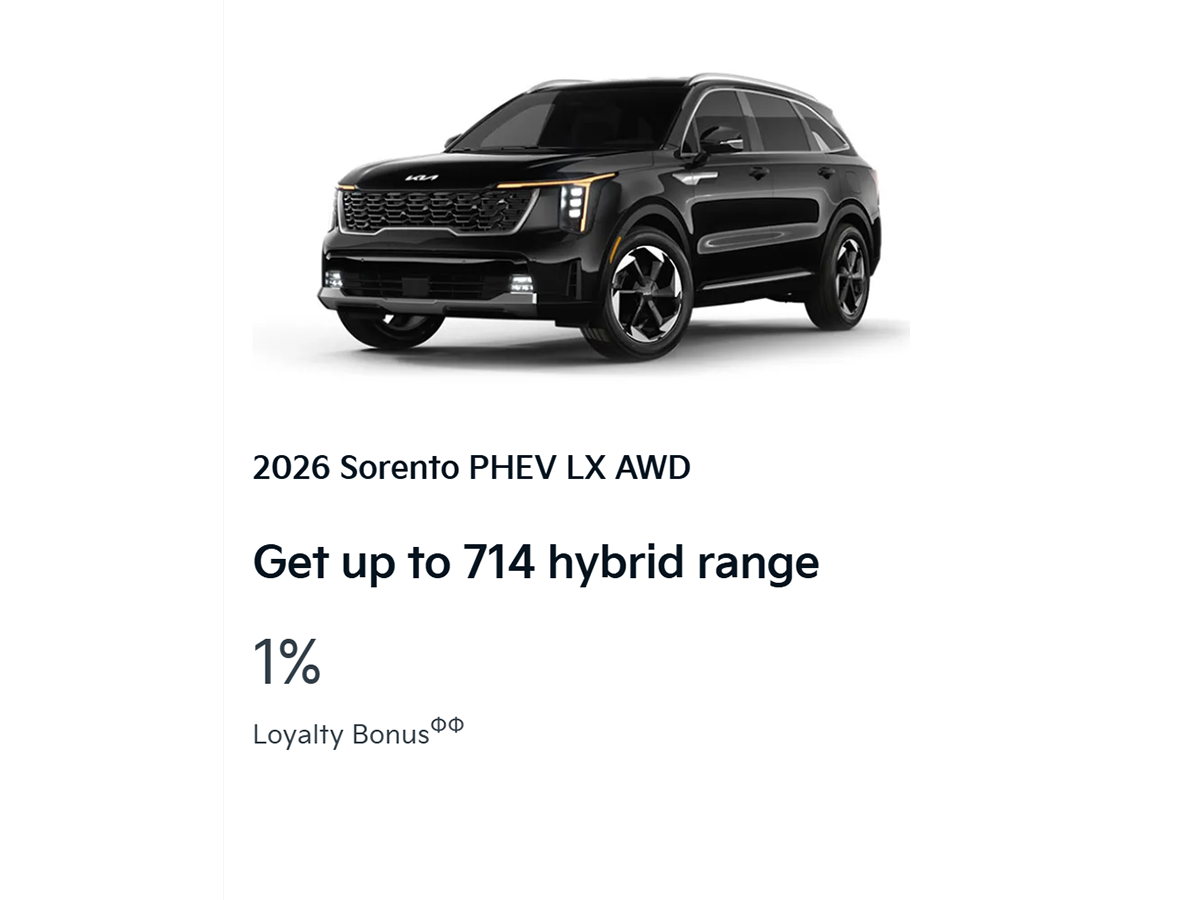 Christmas Specials – 2026 Kia Sorento PHEV LX AWD