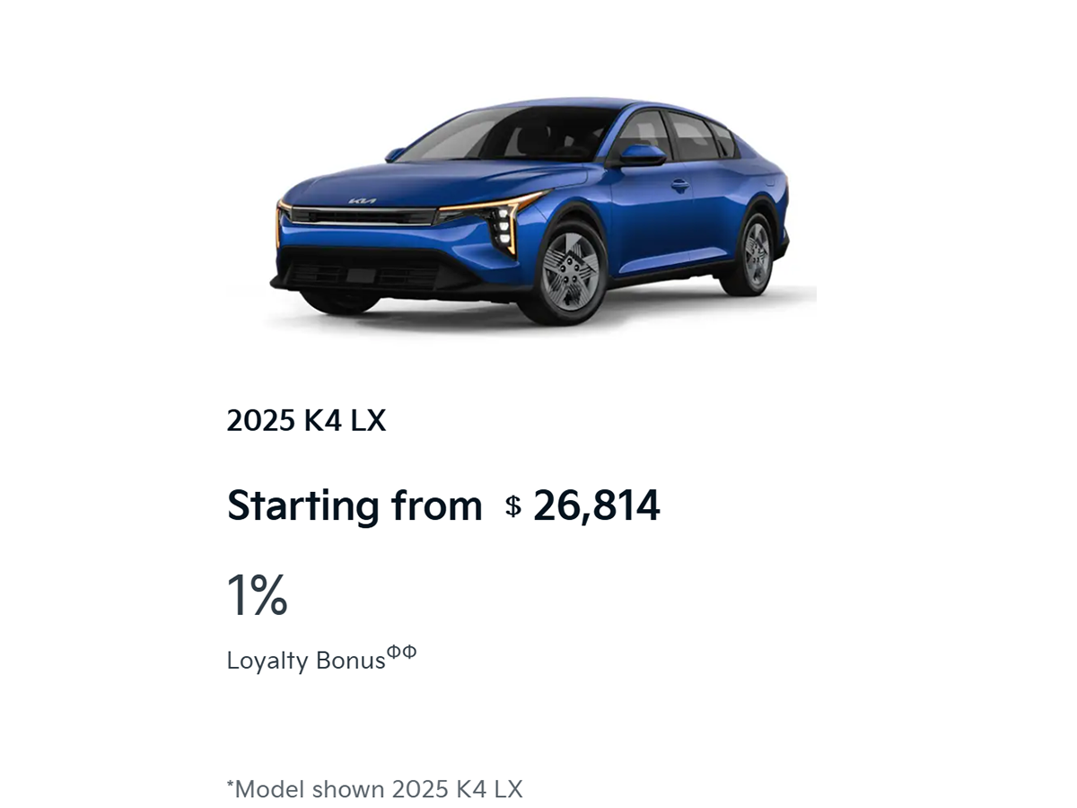 Christmas Specials – 2026 Kia K4 LX
